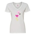 thumbnail image 1 of Inktastic Cute Flamingo, Baby Flamingo, Pink Flamingo, Bird Women's V-Neck T-Shirt, 1 of 5