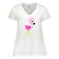 thumbnail image 1 of Inktastic Cute Flamingo, Baby Flamingo, Pink Flamingo Women's Plus Size V-Neck T-Shirt, 1 of 5