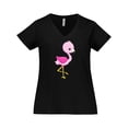 thumbnail image 1 of Inktastic Cute Flamingo, Baby Flamingo, Pink Flamingo Women's Plus Size V-Neck T-Shirt, 1 of 5