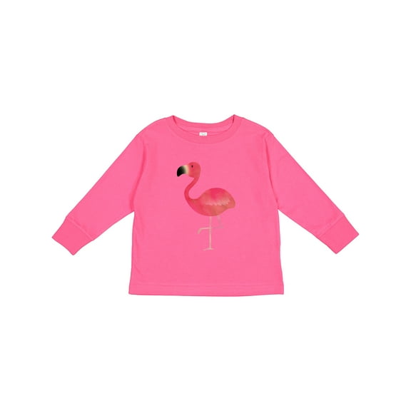 Inktastic Cute Flamingo Bird Boys or Girls Long Sleeve Toddler T-Shirt