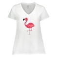thumbnail image 1 of Inktastic Cute Flamingo Bird Women's Plus Size V-Neck T-Shirt, 1 of 5