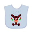 thumbnail image 1 of Inktastic Cute Flannel Reindeer with Christmas Bulbs and Snowflakes Boys or Girls Baby Bib, 1 of 4
