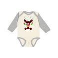 thumbnail image 1 of Inktastic Cute Flannel Reindeer with Christmas Bulbs and Snowflakes Boys or Girls Long Sleeve Baby Bodysuit, 1 of 5