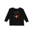 thumbnail image 1 of Inktastic Cute Flannel Reindeer with Christmas Bulbs and Snowflakes Boys or Girls Long Sleeve Toddler T-Shirt, 1 of 5