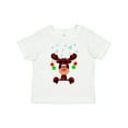 thumbnail image 1 of Inktastic Cute Flannel Reindeer with Christmas Bulbs and Snowflakes Boys or Girls Toddler T-Shirt, 1 of 5