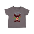 thumbnail image 1 of Inktastic Cute Flannel Reindeer with Christmas Bulbs and Snowflakes Boys or Girls Toddler T-Shirt, 1 of 5