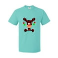 thumbnail image 1 of Inktastic Cute Flannel Reindeer with Christmas Bulbs and Snowflakes T-Shirt, 1 of 5
