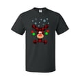 thumbnail image 1 of Inktastic Cute Flannel Reindeer with Christmas Bulbs and Snowflakes T-Shirt, 1 of 5