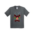 thumbnail image 1 of Inktastic Cute Flannel Reindeer with Christmas Bulbs and Snowflakes Youth T-Shirt, 1 of 5