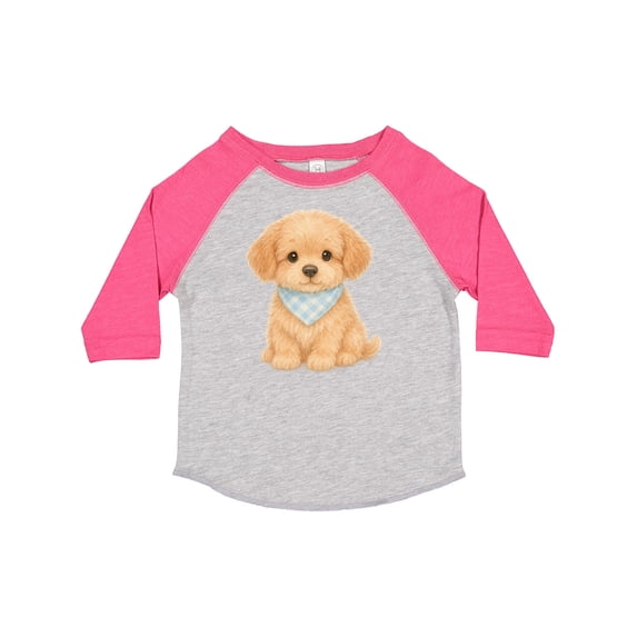 Inktastic Cute Fluffy Puppy with Blue Bandana Boys or Girls Toddler T-Shirt