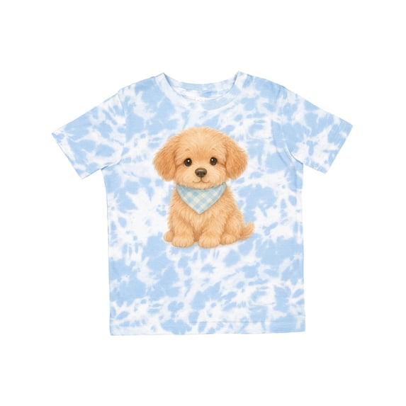 Inktastic Cute Fluffy Puppy with Blue Bandana Boys or Girls Toddler T-Shirt