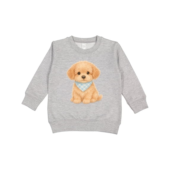 Inktastic Cute Fluffy Puppy with Blue Bandana Toddler Sweatshirt