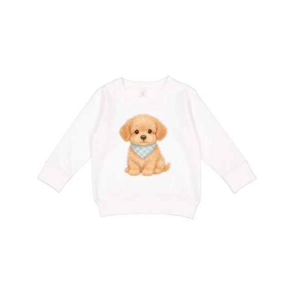 Inktastic Cute Fluffy Puppy with Blue Bandana Toddler Sweatshirt