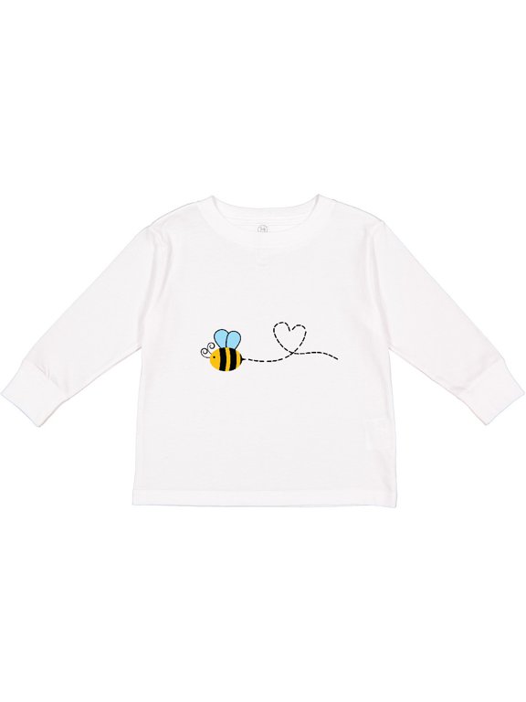 Cute Flying Bumble Bee Boys or Girls Long Sleeve Toddler T-Shirt