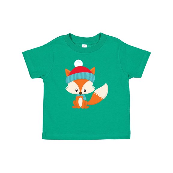 Inktastic Cute Fox, Fox With Hat And Scarf, Orange Fox Boys or Girls Baby T-Shirt