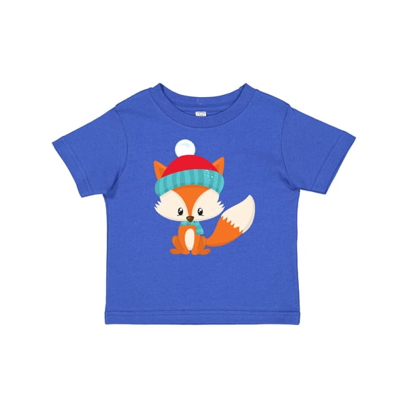 Inktastic Cute Fox, Fox With Hat And Scarf, Orange Fox Boys or Girls Baby T-Shirt
