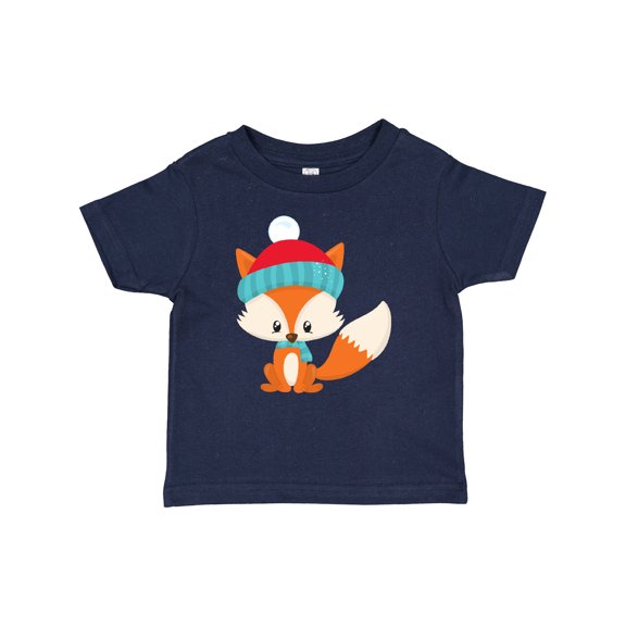 Inktastic Cute Fox, Fox With Hat And Scarf, Orange Fox Boys or Girls Baby T-Shirt