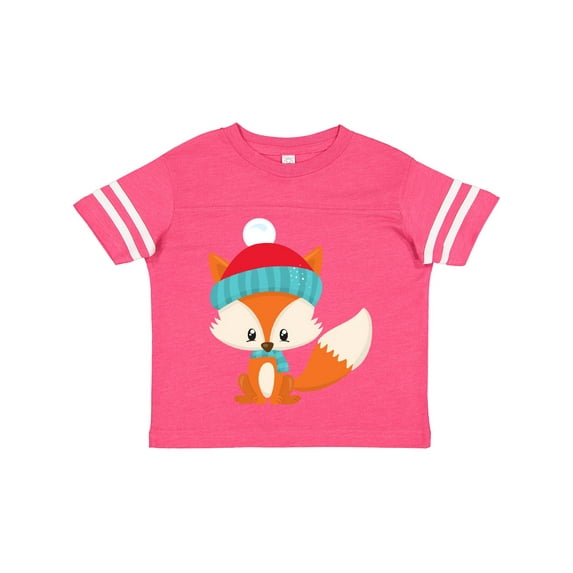 Inktastic Cute Fox, Fox With Hat And Scarf, Orange Fox Boys or Girls Toddler T-Shirt