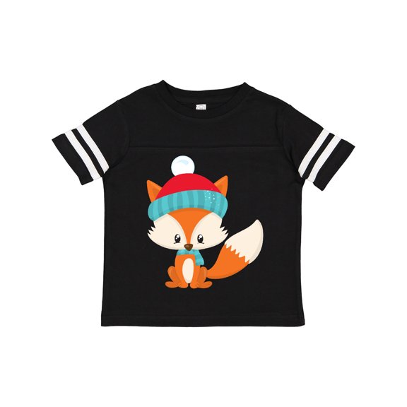 Inktastic Cute Fox, Fox With Hat And Scarf, Orange Fox Boys or Girls Toddler T-Shirt