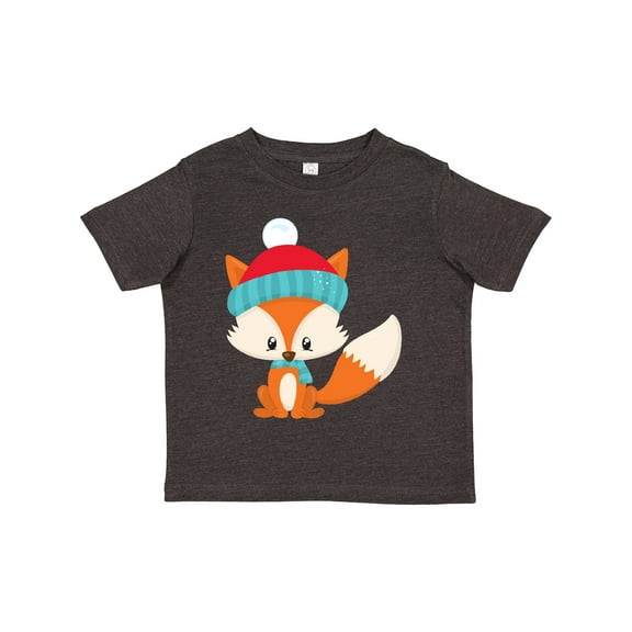 Inktastic Cute Fox, Fox With Hat And Scarf, Orange Fox Boys or Girls Toddler T-Shirt
