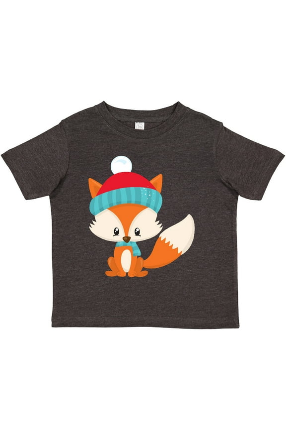Cute Fox, Fox With Hat And Scarf, Orange Fox Boys or Girls Toddler T-Shirt