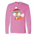 thumbnail image 1 of Inktastic Cute Fox, Fox With Hat And Scarf, Orange Fox Long Sleeve T-Shirt, 1 of 5