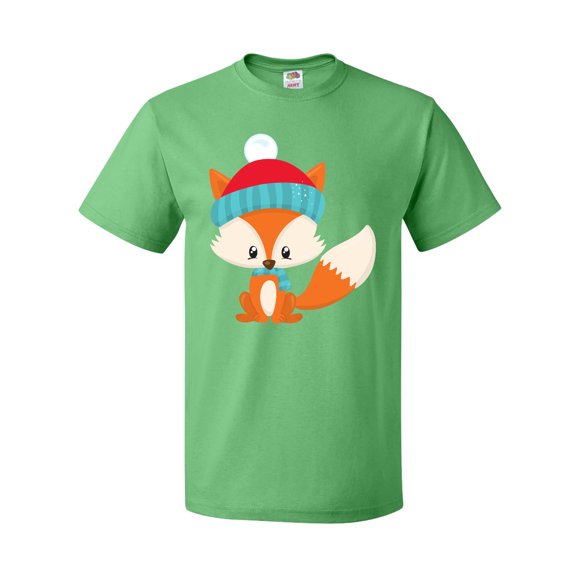 Inktastic Cute Fox, Fox With Hat And Scarf, Orange Fox T-Shirt