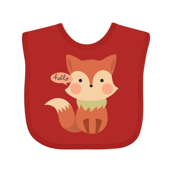 Inktastic Cute Fox Hello Boys or Girls Baby Bib