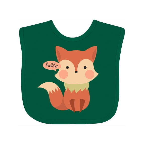Inktastic Cute Fox Hello Boys or Girls Baby Bib