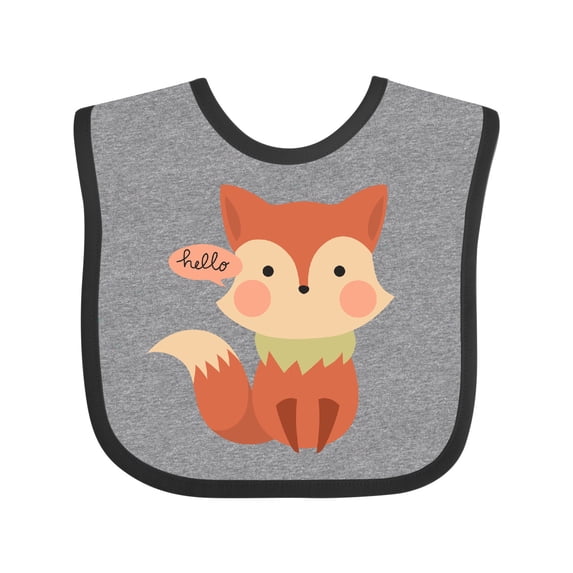Inktastic Cute Fox Hello Boys or Girls Baby Bib