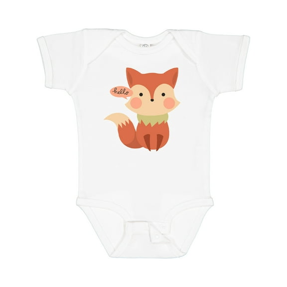 Inktastic Cute Fox Hello Boys or Girls Baby Bodysuit