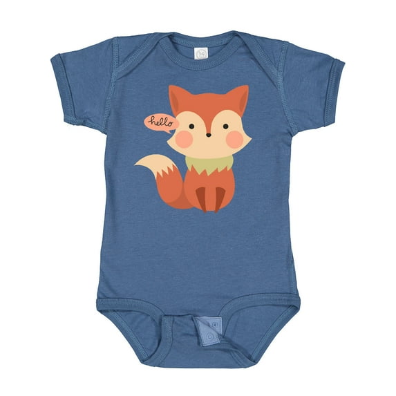 Inktastic Cute Fox Hello Boys or Girls Baby Bodysuit