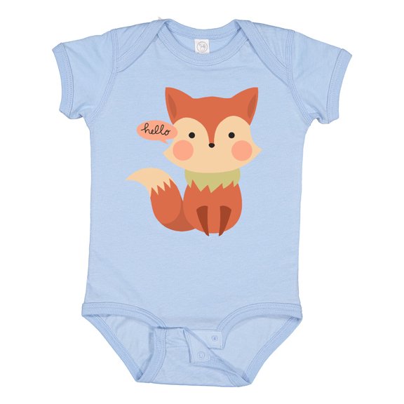 Inktastic Cute Fox Hello Boys or Girls Baby Bodysuit