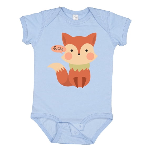 Inktastic Cute Fox Hello Boys or Girls Baby Bodysuit