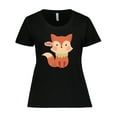 thumbnail image 1 of Inktastic Cute Fox Hello Women's Plus Size T-Shirt, 1 of 5