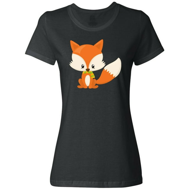 Inktastic Cute Fox, Little Fox, Baby Fox, Fox with Scarf Women's T-Shirt
