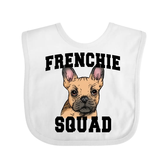 Inktastic Cute French Bulldog Frenchie Squad Boys or Girls Baby Bib