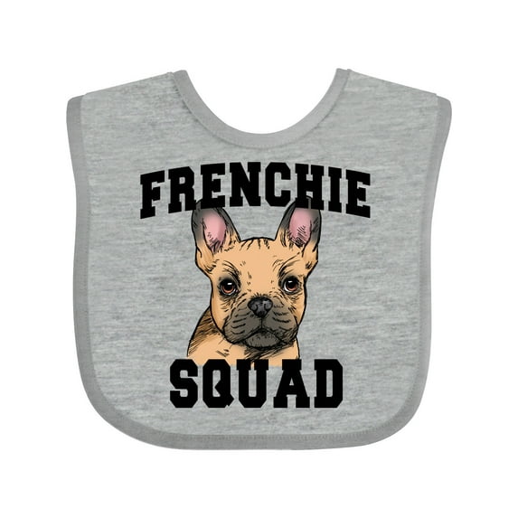 Inktastic Cute French Bulldog Frenchie Squad Boys or Girls Baby Bib