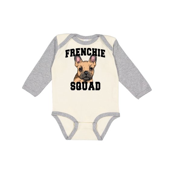 Inktastic Cute French Bulldog  Frenchie Squad Boys or Girls Long Sleeve Baby Bodysuit