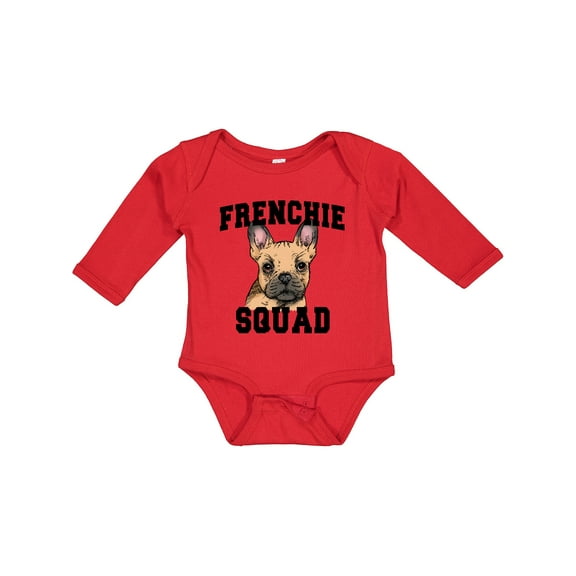 Inktastic Cute French Bulldog  Frenchie Squad Boys or Girls Long Sleeve Baby Bodysuit