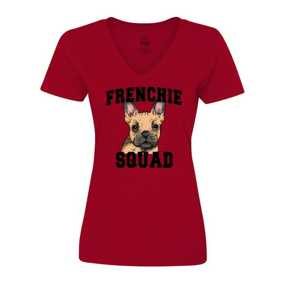 Inktastic Cute French Bulldog Frenchie Squad Women's V-Neck T-Shirt