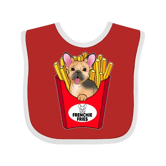 Inktastic Cute Frenchie in French Fries Boys or Girls Baby Bib