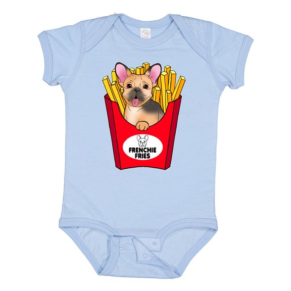 Inktastic Cute Frenchie in French Fries Boys or Girls Baby Bodysuit
