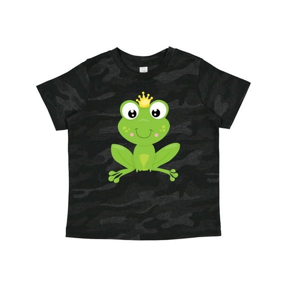 Inktastic Cute Frog, Green Frog, Crown, Frog Prince Boys or Girls Toddler T-Shirt