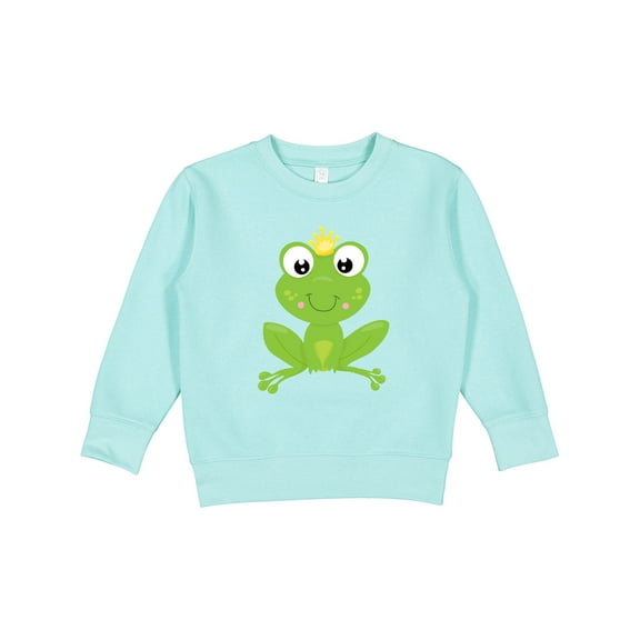 Inktastic Cute Frog, Green Frog, Crown, Frog Prince Toddler Sweatshirt