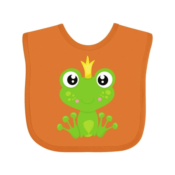 Inktastic Cute Frog, Green Frog, Frog Prince, Crown Boys or Girls Baby Bib