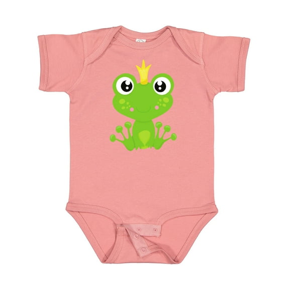 Inktastic Cute Frog, Green Frog, Frog Prince, Crown Boys or Girls Baby Bodysuit