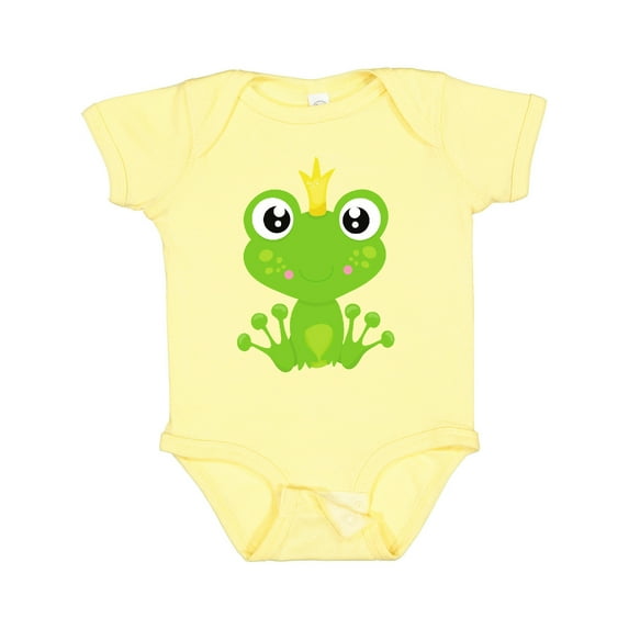 Inktastic Cute Frog, Green Frog, Frog Prince, Crown Boys or Girls Baby Bodysuit