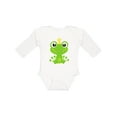 thumbnail image 1 of Inktastic Cute Frog, Green Frog, Frog Prince, Crown Boys or Girls Long Sleeve Baby Bodysuit, 1 of 5