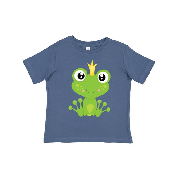 Inktastic Cute Frog, Green Frog, Frog Prince, Crown Boys or Girls Toddler T-Shirt
